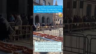 El reparto del tradicional roscón de San Valero ha regresado a la Plaza del Pilar de #zaragoza