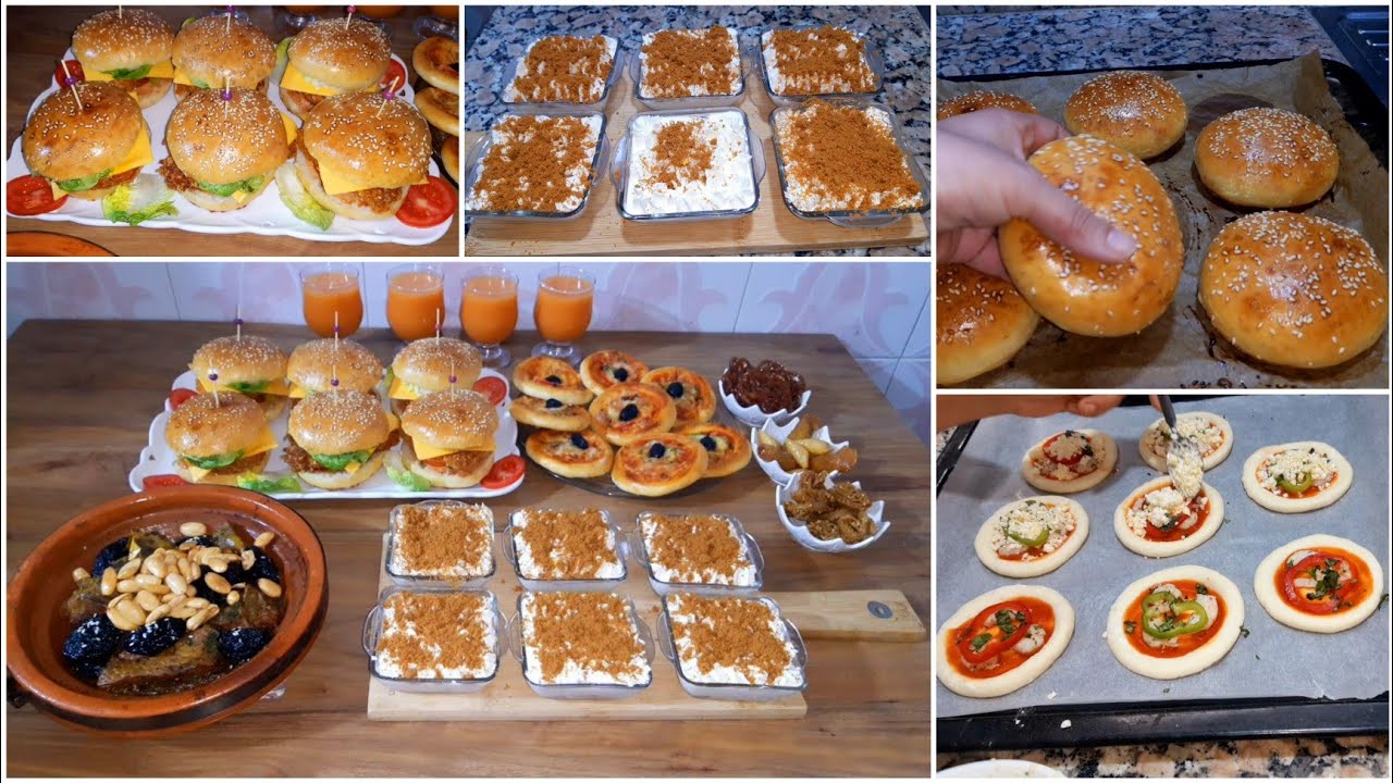 مكاين غير الشهيوات يلالة😜برعيهم اكل مطاعم فالبيت/بعجين واحد فطائر وبرغر بدجاج كنتاكي/تحلية تراميسو