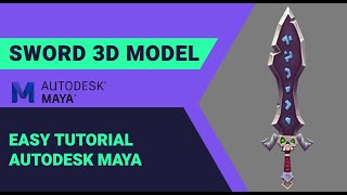 Tutorial of SWORD 3D MODEL in Autodesk Maya | Easy steps of house | background modeling |