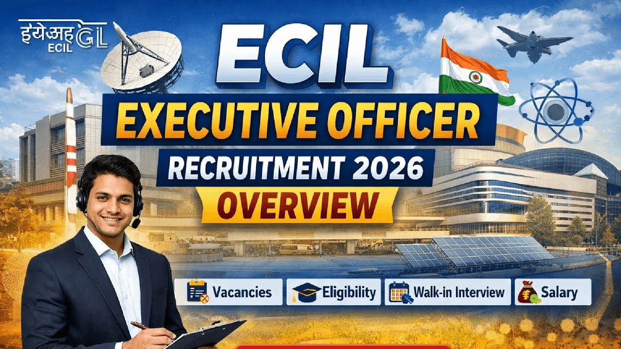 ECIL Executive Officer Recruitment 2026 🔥 Walk-In Interview | 18 Vacancies | Govt Jobs 2026