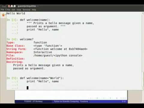 Python Tutorials : Functions - Python for Scientific Computing