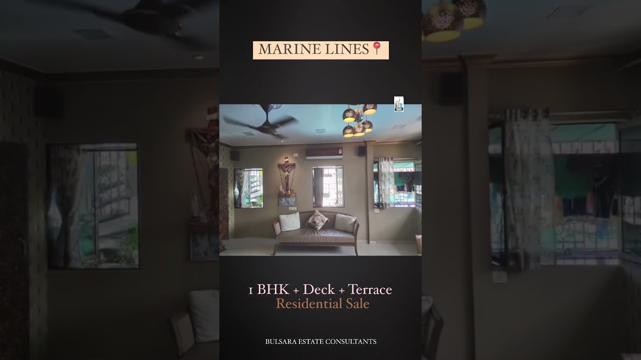 Residential Sale - 1 BHK + Deck + Terrace - Marine Lines 📍