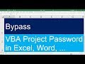 How to bypass Excel VBA Project password - accepted answer on Stackoverflow