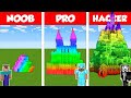 Minecraft RAINBOW SPECTRITE HOUSE BASE BUILD CHALLENGE - NOOB vs PRO vs HACKER - Animation