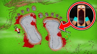 JJ and Mikey Found SCARY MONSTER FOOTPRINT?  Maizen Parody Video in Minecraft