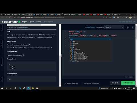 HackerRank Linear Algebra Python3