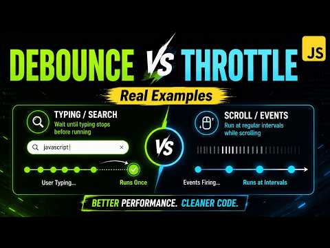 Debounce vs Throttle in JavaScript with Real Examples (Search Bar & Scroll)