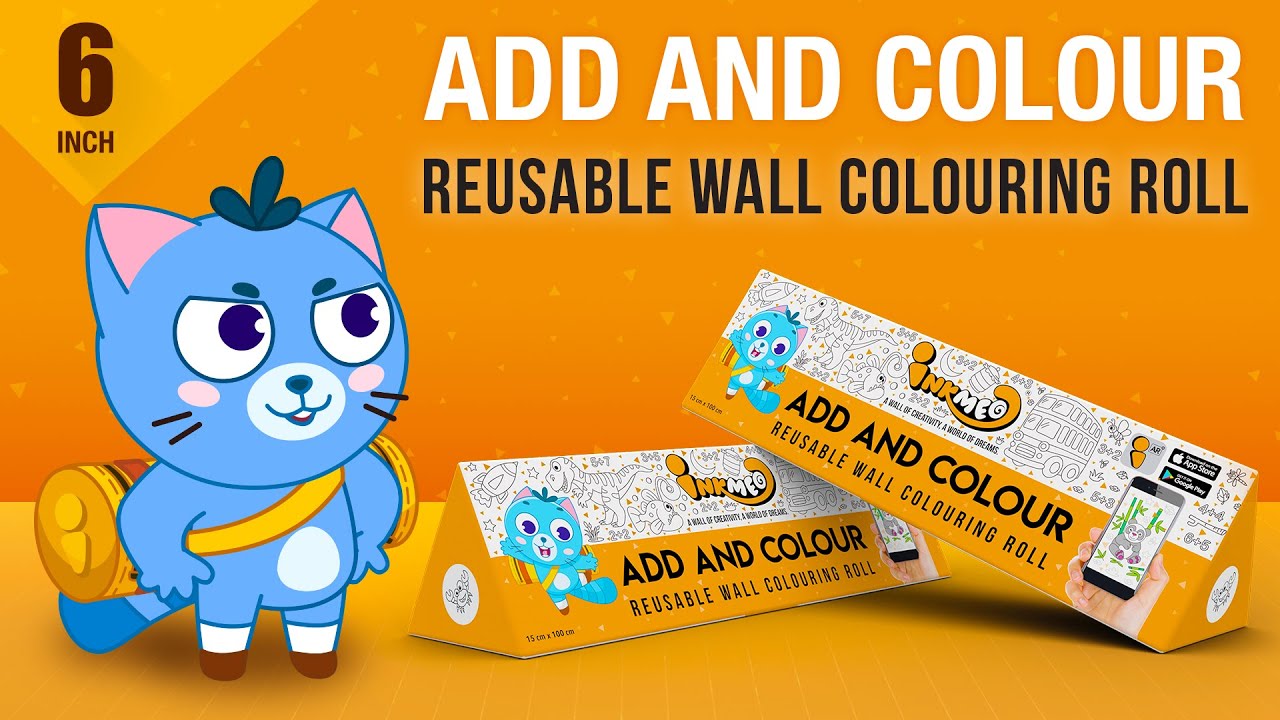 Add And Colour Reusable Wall Colouring Roll (6 Inch) - YouTube