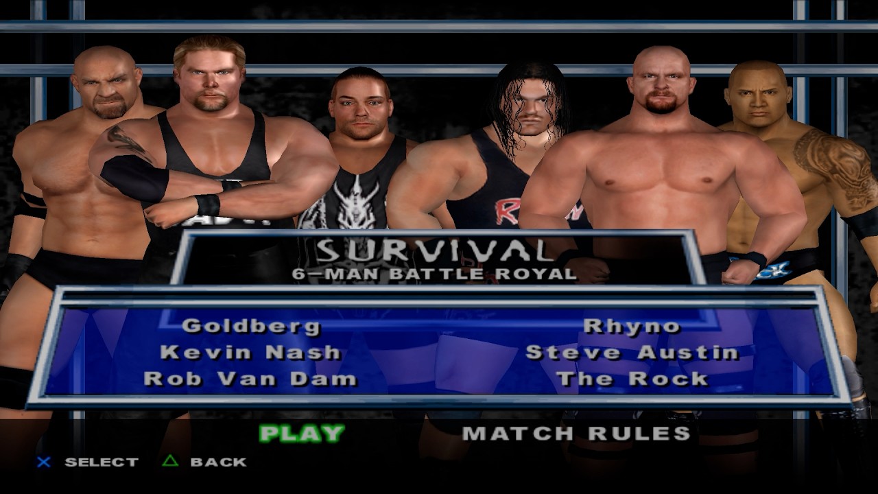 WWE SmackDown! Here Comes the Pain - Goldberg,KevinNash,RVD,Rhyno,SteveAustin,TheRock (SURVIVAL)