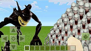 CHOOSE WRONG MOB BATTLE MUTANT 1 BENDY vs 1,000 SCP-096 IN MINECRAFT PE Hello Neighbor Mod screenshot 4