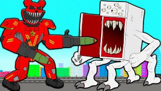 NEW CYBORG BOBBY BEARHUG SMILING CRITTER VS GIANT FRIDGE EATER! Poppy Playtime 3 Cartoon Animation