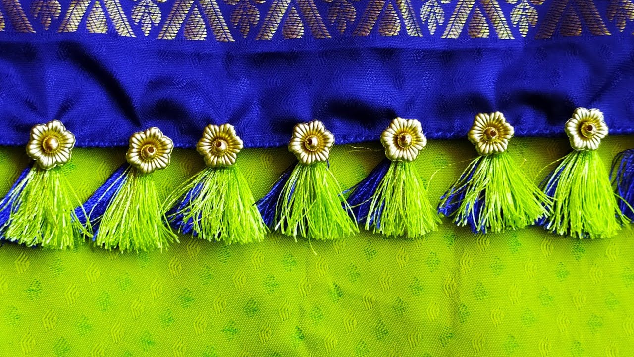Latest Saree Kuchhu Design with Flower Beads | Saree Tassel | Baby kuchu knots | Homemade Creations