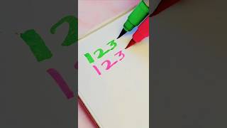 #2D Math Number Writing✍️ #colourmixing #satisfying #shorts #art #trending #maths #numbers #ytshorts