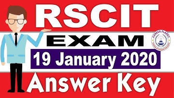 RSCIT Answer Key 19 January 2020 |RKCL RSCIT Exam