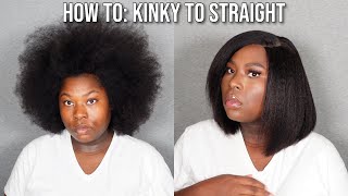 Watch me transform my Natural 4C Hair into a Silky Straight Bob!