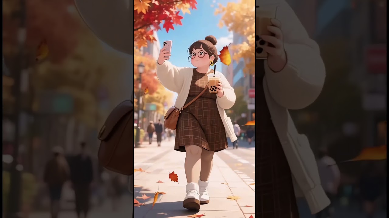 Daily vlog ! 🧋 Cozy Autumn Aesthetic 🍂 | Boba & Falling Leaves | Anime Vlog  