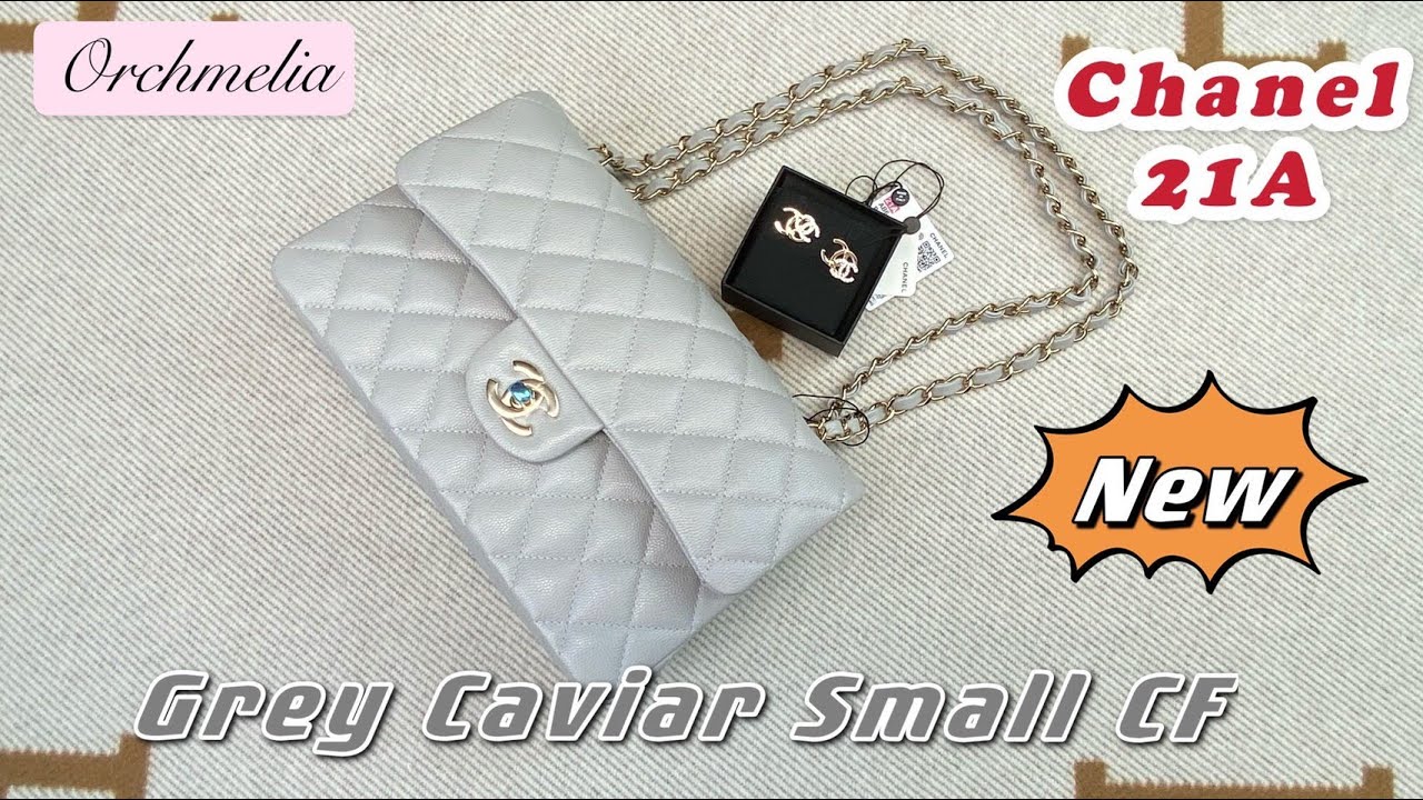 Chanel Classic Flap 21a Grey Caviar in 2023  Chanel classic flap, Classic  flap, Chanel classic