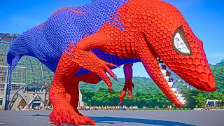 สไปเดอร์แมน คิงชาร์ค vs เวน่อม จิกาโนโตซอรัส 🦖 ฮัลค์ & โจ๊กเกอร์ คาร์โนทอรัส Jurassic Park screenshot 2