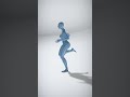 Stylized Female Character Model with Smooth Blue Finish - AI Rigged 3D Character