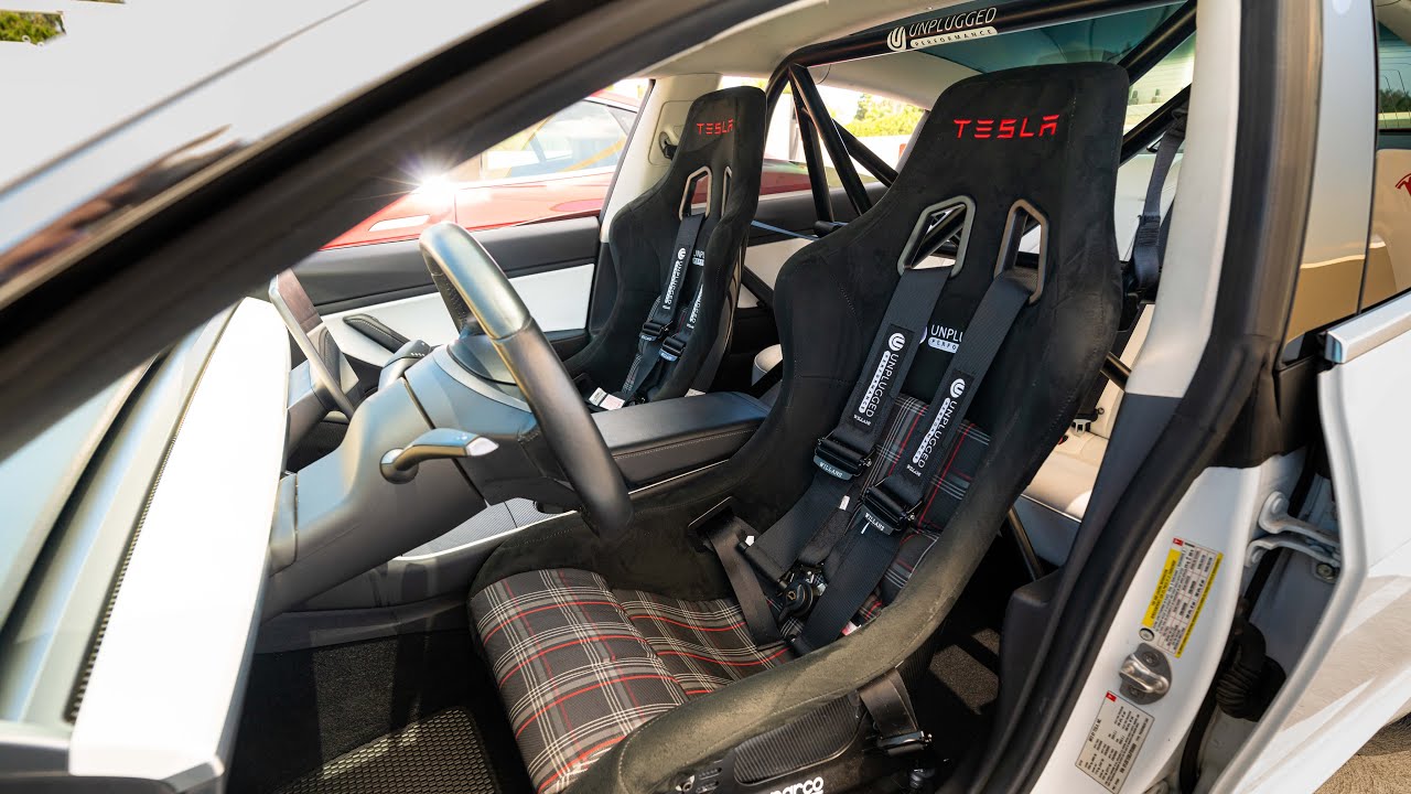 Race Seats and Roll Cage in my Tesla! YouTube