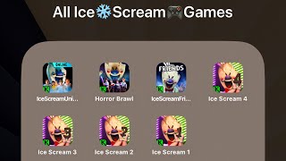 All 7 Ice Scream Mobile Games (iOS,Android) Ice Scream United,Horror Brawl,Ice Scream 1-7 Friends screenshot 5