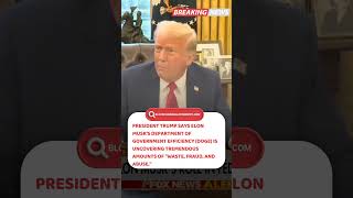 President Trump says Elon Musk's Department of Government Efficiency (DOGE) is uncovering tremendous