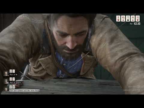 RED DEAD REDEMPTION 2 WINNING EVERY HAND ON POKER!!!