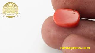 Product Video for: Moonga Stone 6.71 Ratti (6.11 Carat) - Italian Red Coral