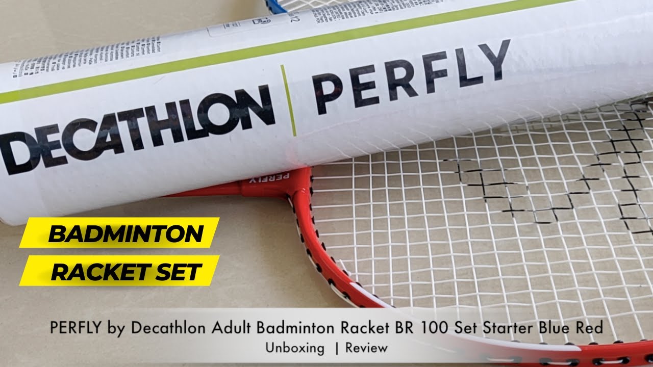 Decathlon Perfly Adult Aluminum Badminton Racket BR 100 + Feather Shuttlecock FSC 100 Unboxing