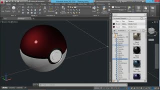 Autocad - Membuat Bola Pokemon 3D