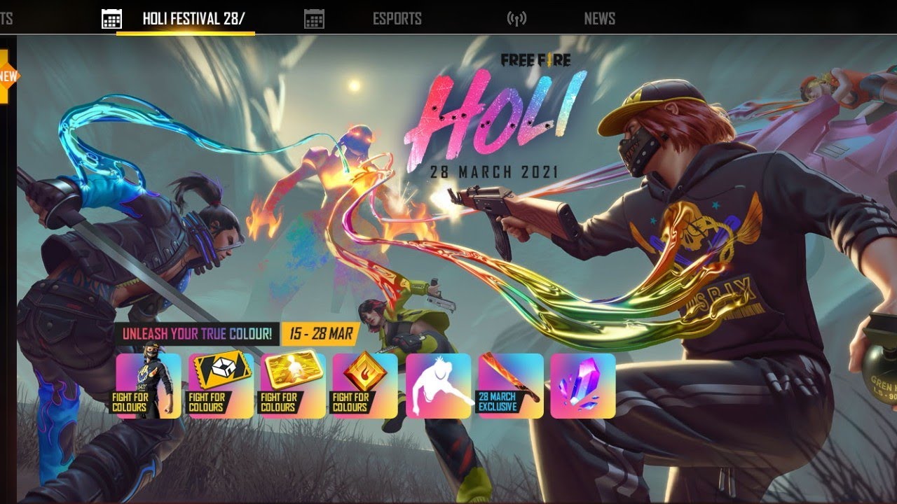 FREE FIRE NEW EVENT 🤠 HOLI EVENT 28 MARCH ❤️❤️