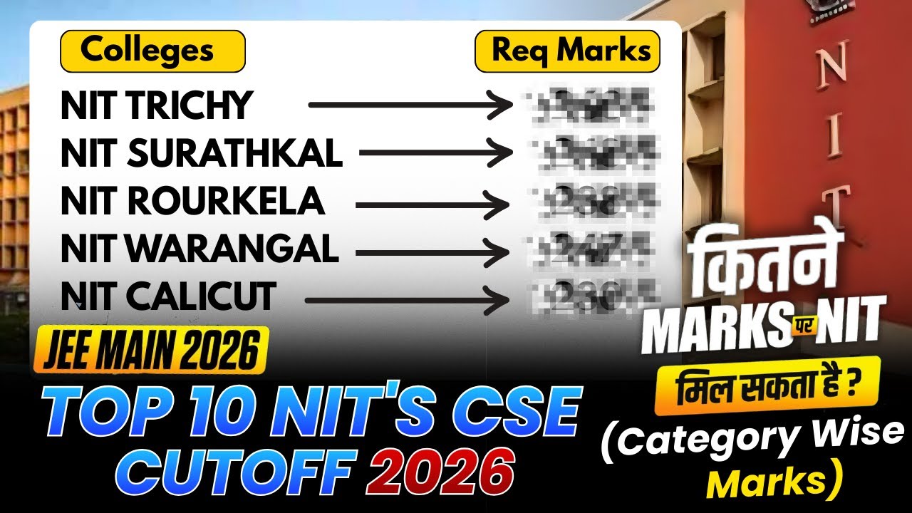 Category Wise Marks Required for NITs – JEE Main 2026 CSE Cutoff for ...