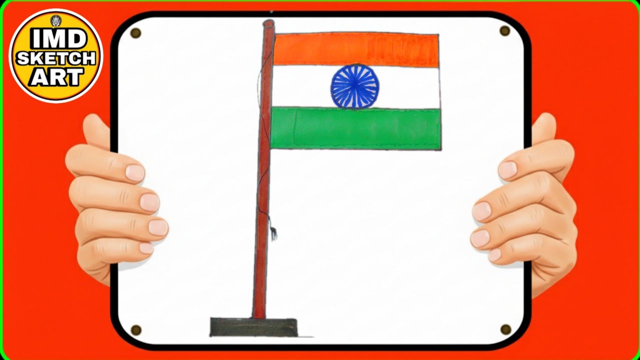 HOW TO DRAW | INDIAN FLAG | DRAWING TUTORIAL | IMDSKETCHART