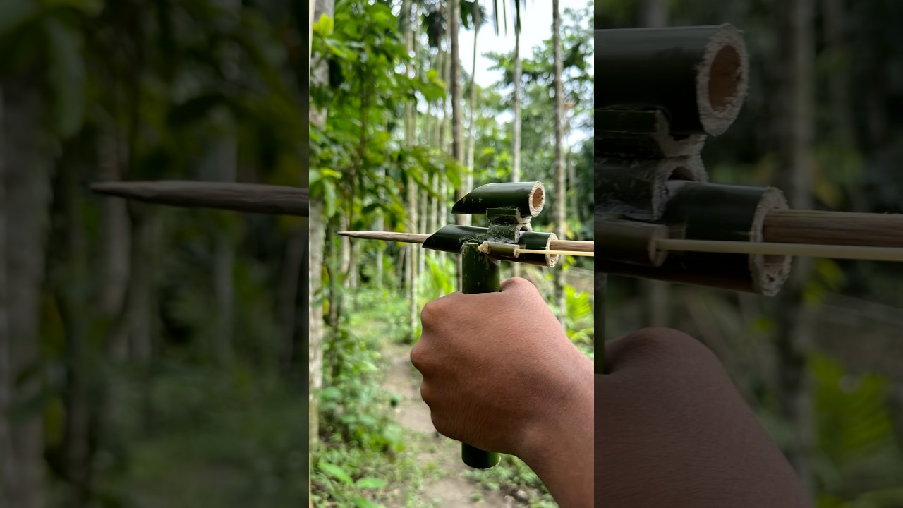 Mini Bamboo Arrow Launcher! 🔥🌿🎯