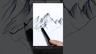 How to Draw a Mountain Range || Drawing of a majestic mountain range. #drawing #art