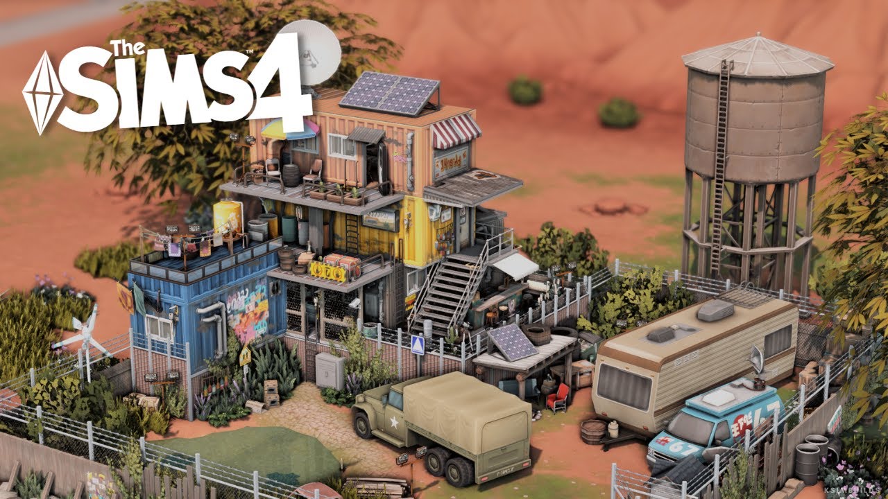 🧟‍♀️ Post-Apocalyptic Container House | Sims 4 Stop Motion | NO CC