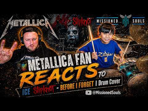 METALLICA FAN REACTS TO "ICE | Slipknot - BEFORE I FORGET | Drum Cover" @MissionedSouls
