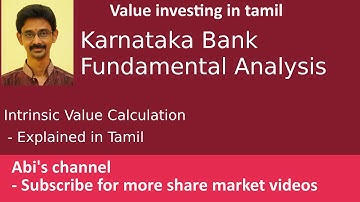 Karnataka Bank |Fundamental Analysis and Intrinsic Value calculation| Explained in Tamil