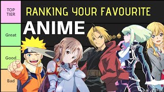 Tier Ranking Your Favourite Anime