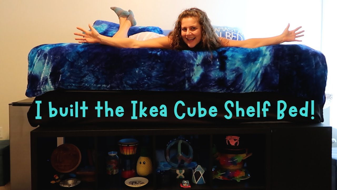 My New Ikea Shelf Bed! (DIY Ikea Cube Shelf Bed Ikea Bed Hack) YouTube