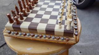 Chess Board With D Plated Pieces By Pasha Mad Art