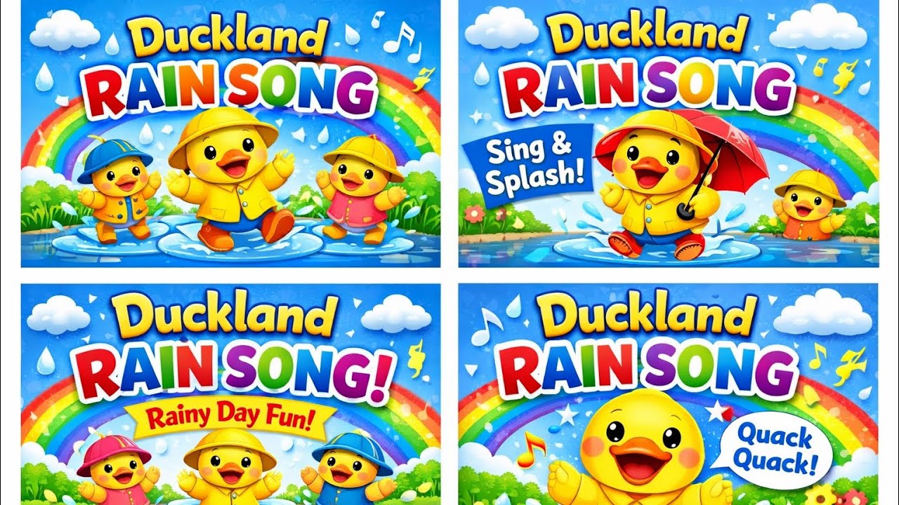 Duckland Rain Song 🌧️ | Fun Rainy Day Learning Song for Kids | Duck Cartoon