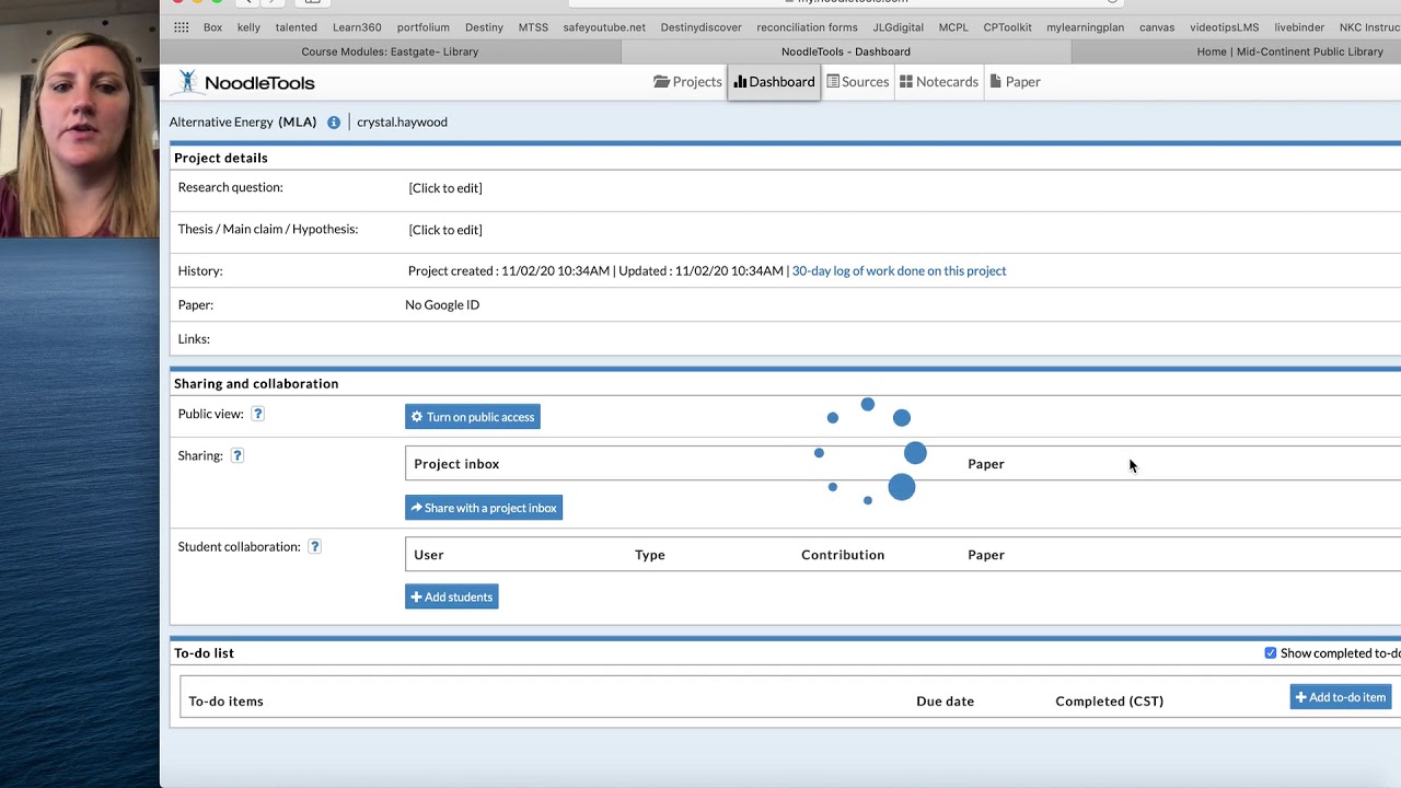 Noodle Tools Setup lesson YouTube
