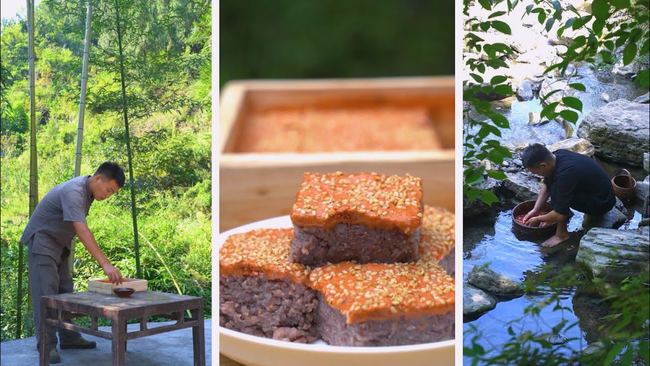 Forgotten Village Dessert — Bean Cake with Chinese Paper Mulberry Fruit🍮