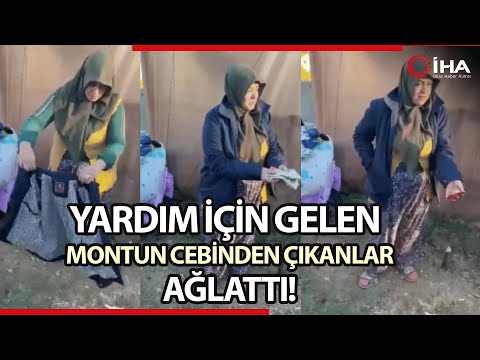 Montun Cebinden Çıkanlar Depremzede Kadını Duygulandırdı