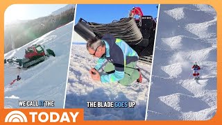 See How Ski Mounds Are Formed for the Olympic Slopes