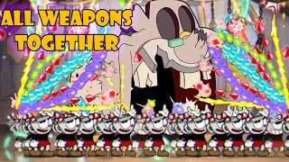 Cuphead Army Destroying All Bosses Using All Weapons Together