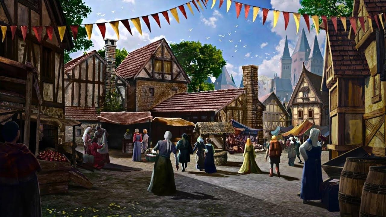 Medieval fantasy rpg. Медивал Виллаге. Средневековый рынок фэнтези. Ярмарка фэнтези. Рынок фэнтези в деревне.
