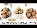 3 *NEW* Vegan Energy Bites ‣‣ EASY SNACK RECIPES