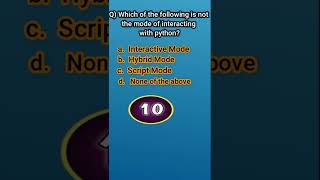 Which of the following is not the mode of interacting with python #shorts #python #tutorial #quiz